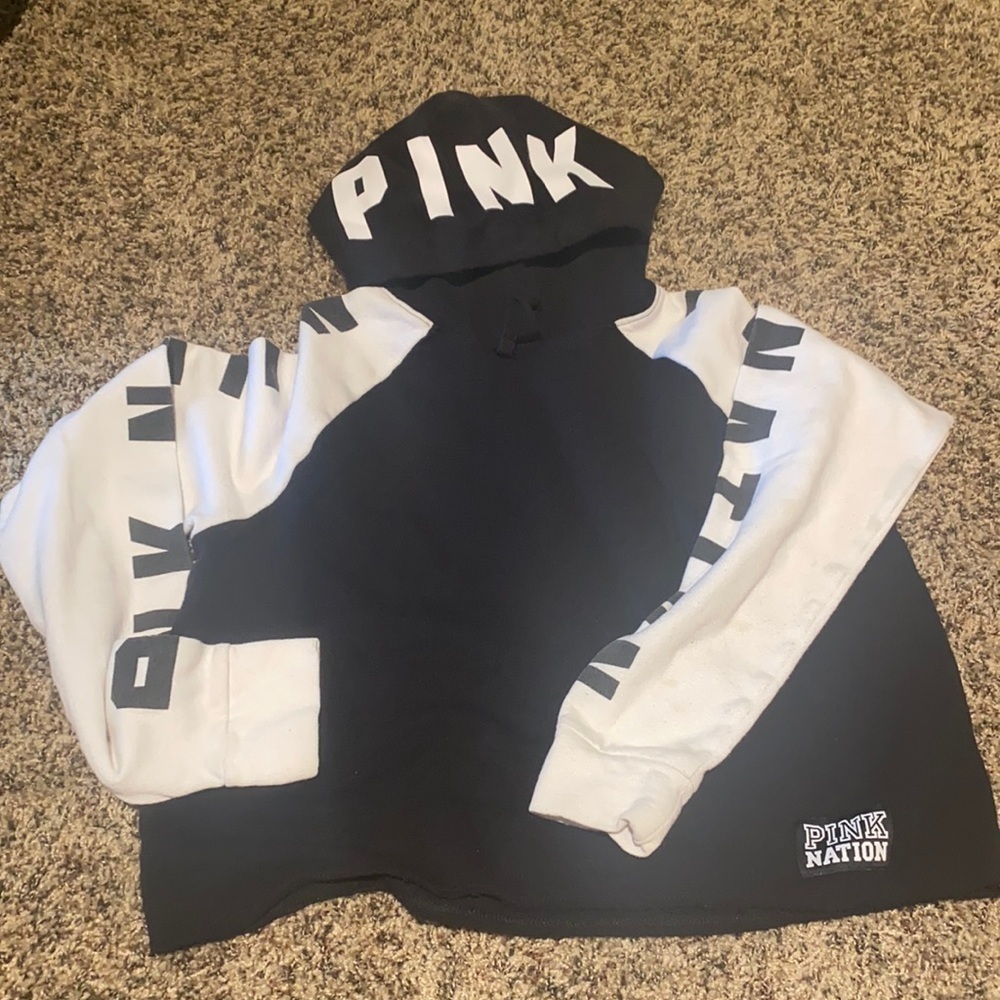 Pink cropped hoodie